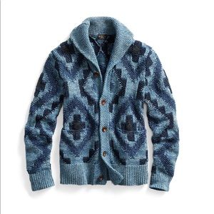 Ralph Lauren hand knit woven shawl sweater.